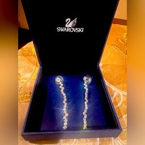 Dangle bubble crystal earrings silver